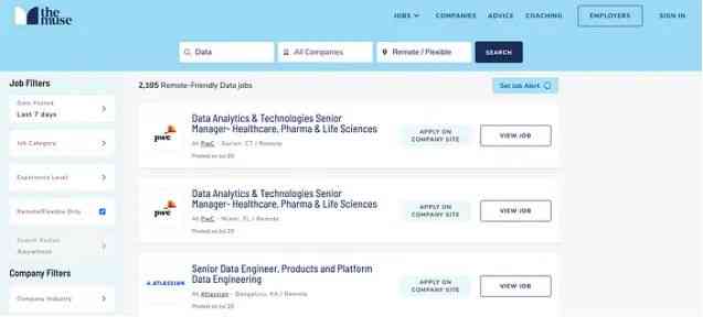 Job Database Provider 数据工程师找工作的顶级职业网站 - Data Application Lab